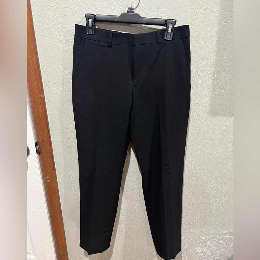 JF J.Ferrar Men's Black Dress Pants Size 30/30 Like New Super Slim